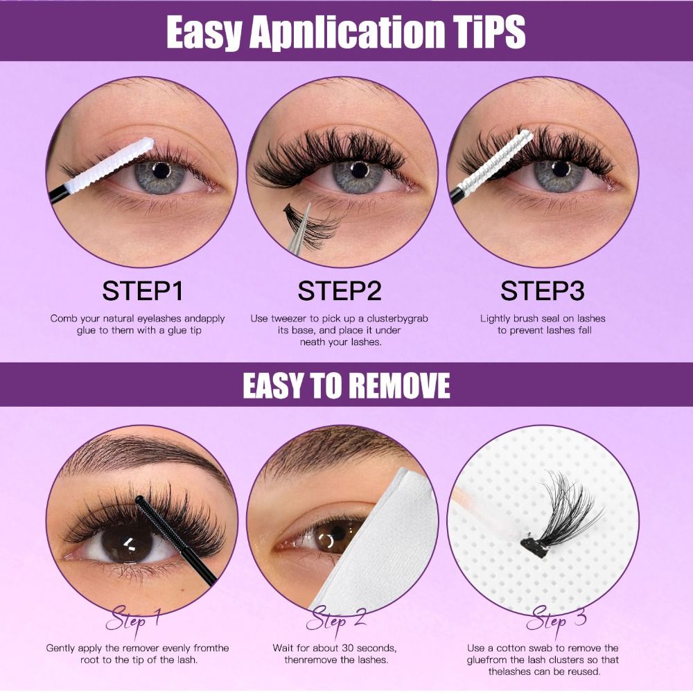 Eyelash Extension Natural Look - ขนตาปลอมแบบธรรมชาติ ติดแน่นและเซ็ตตัว ดีไซน์แบบกลุ่ม ขนตาปลอมมิ้งค์เทียม 3 มิติ