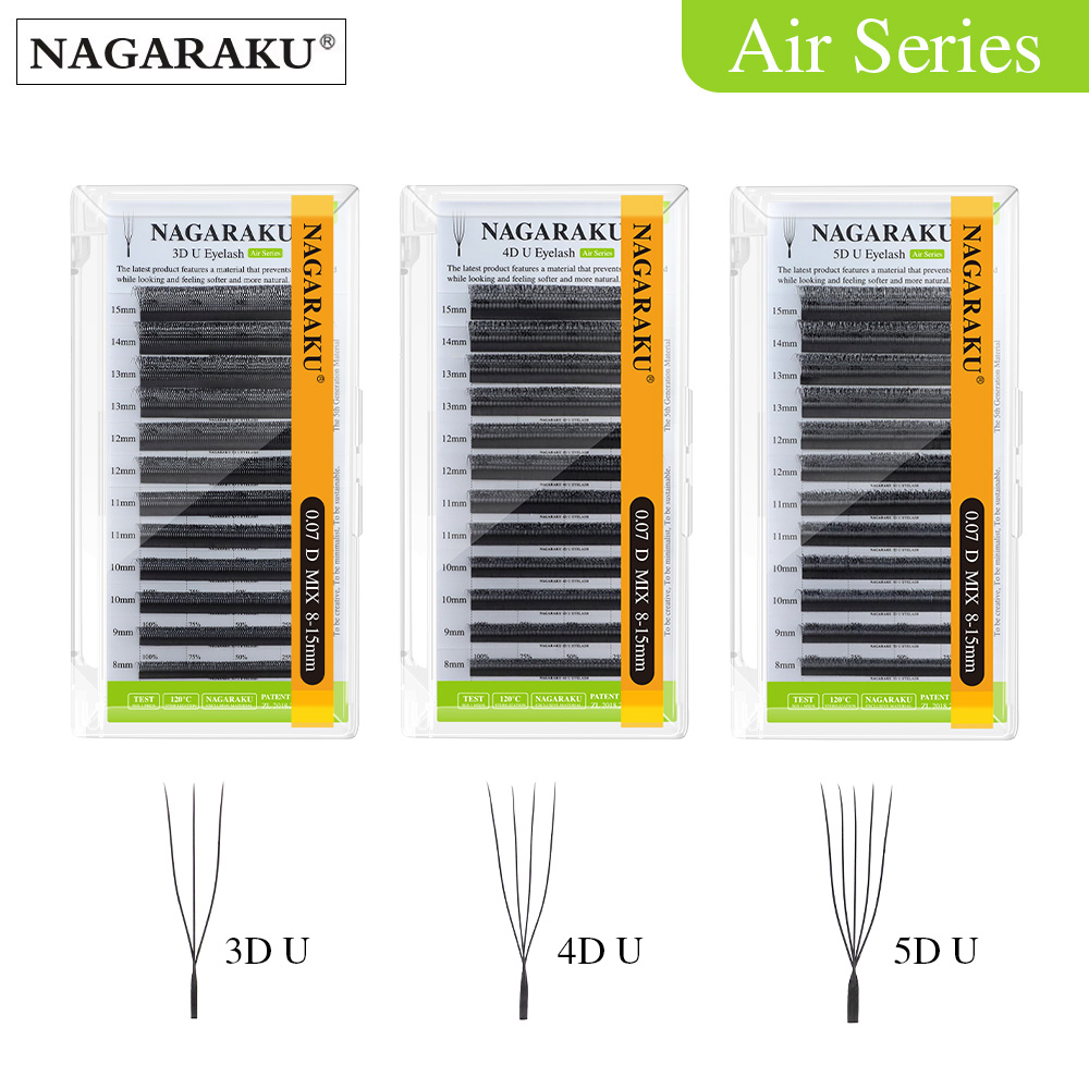 ขนตาปลอม NAGARAKU รูปทรงตัวยู  - Eyelash Extension Human Hair บทวิจารณ์และราคา