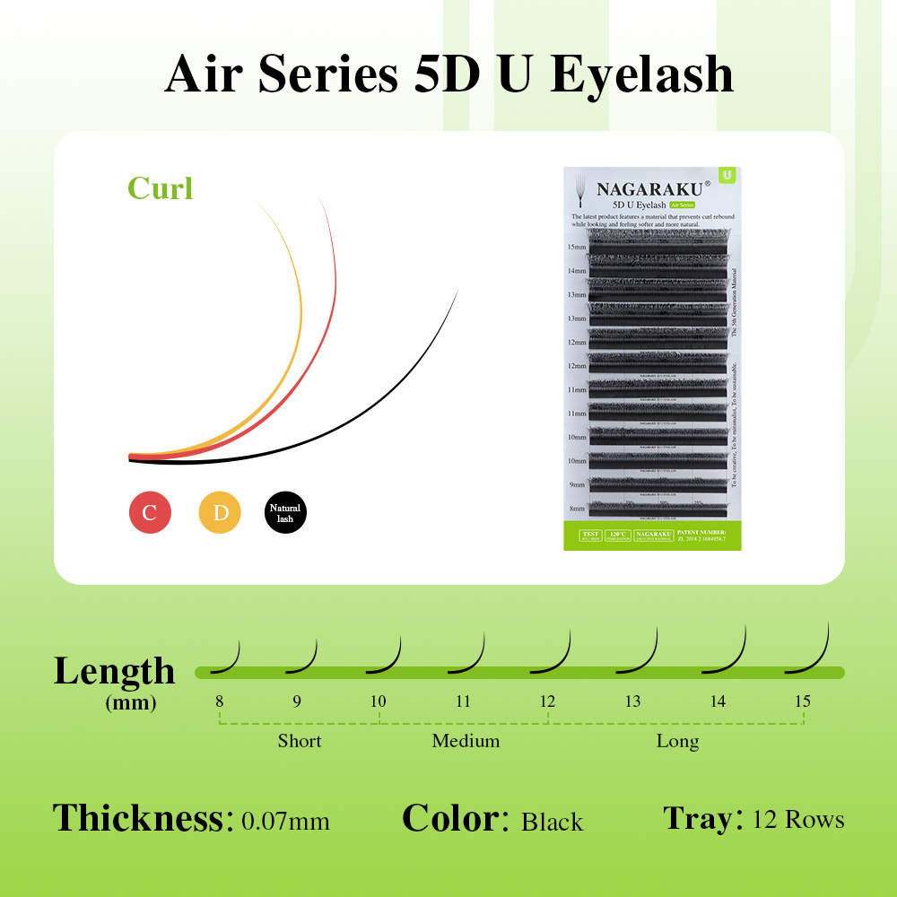 ขนตาปลอม NAGARAKU รูปทรงตัวยู  - Eyelash Extension Human Hair บทวิจารณ์และราคา